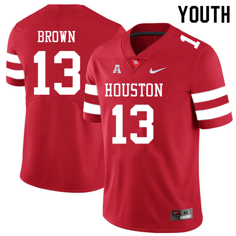 Youth #13 Samuel Brown Houston Cougars College Football Jerseys Sale-Red